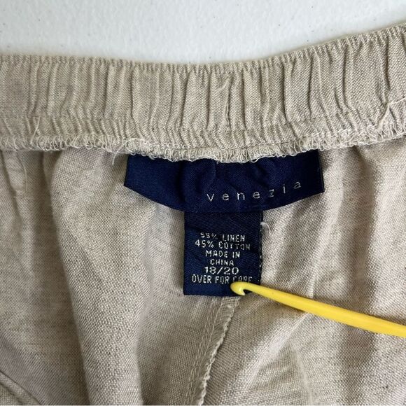 Venezia Linen Embroidered Sleeveless Top Elastic Drawstring Pants Women 18/20 - Picture 14 of 15